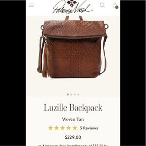 Patricia Nash Luzille Convertible Backpack Woven Tan